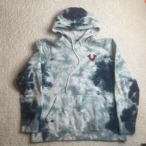True‎ religion men's tie-dye front and back logo hoodie Y2K skater xl
